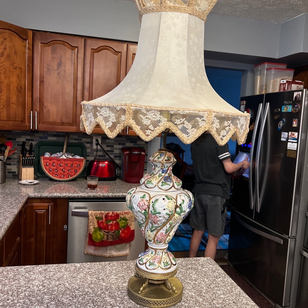 2 Monumental Capodimonte Italian porcelain lamps. Beautiful, rare and antique